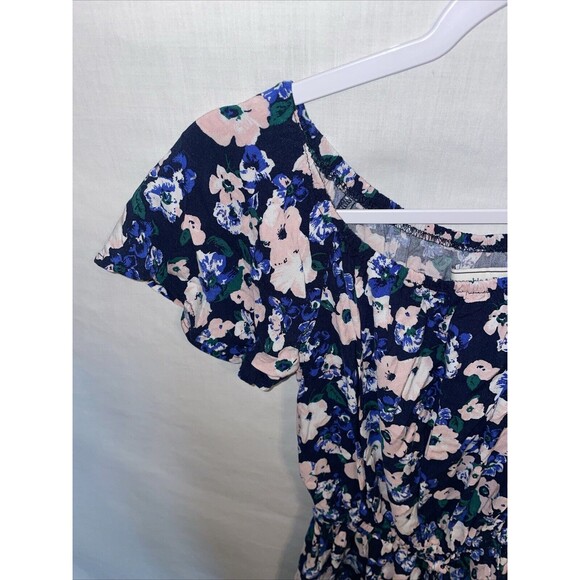 Abercrombie & Fitch Women’s Dressy Romper Sz X Small Blue Floral Party Going Out - Picture 5 of 12